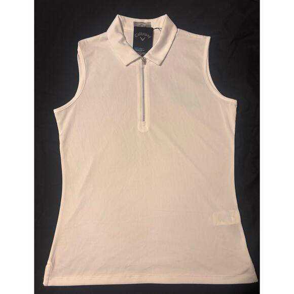 Callaway Tops - Callaway Opti-Dri Women’s Med Brilliant White Sleeveless Polo Shirt NWTs